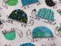 Preview: Glückliche Schildkröten petrol türkis Detailansicht Patchworkstoff Benartex Frogtastic